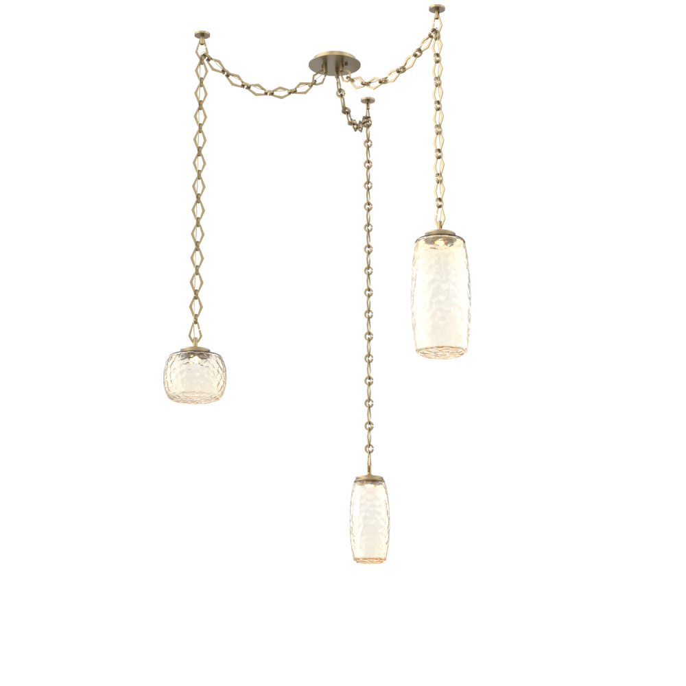 Vessel Multi Light Pendant Gilded Brass