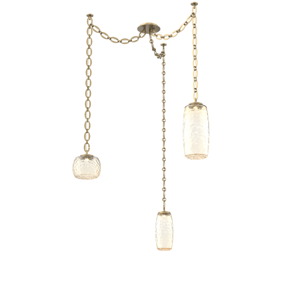 Vessel Multi Light Pendant Gilded Brass