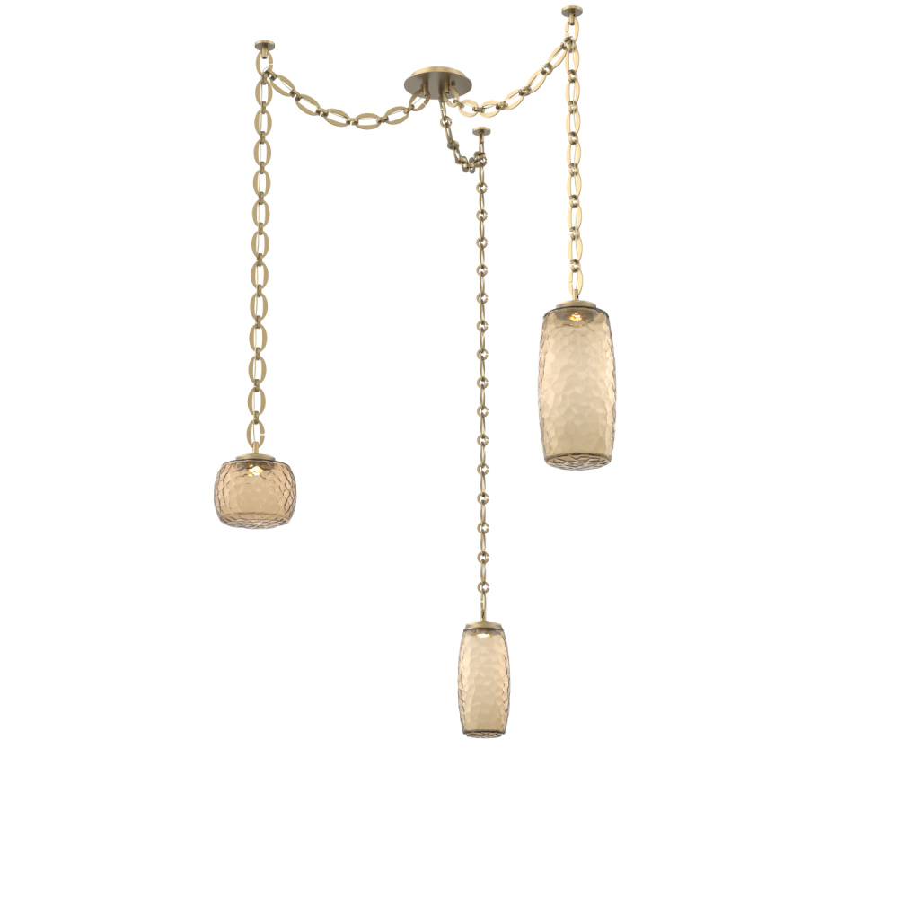 Vessel Multi Light Pendant Gilded Brass