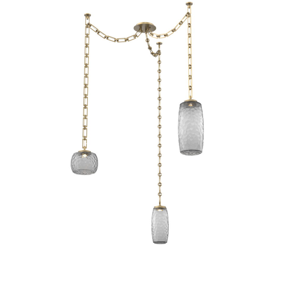 Vessel Multi Light Pendant Gilded Brass