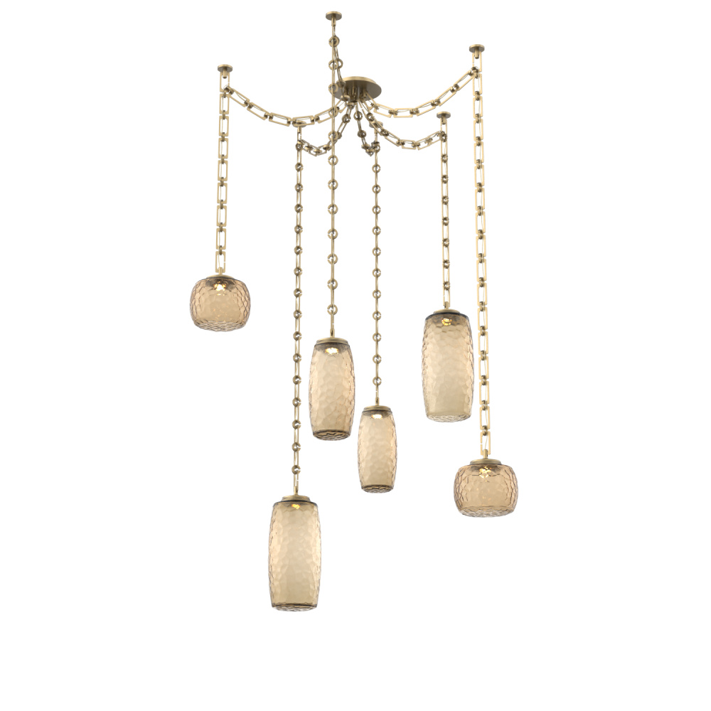 Vessel Multi Light Pendant Gilded Brass