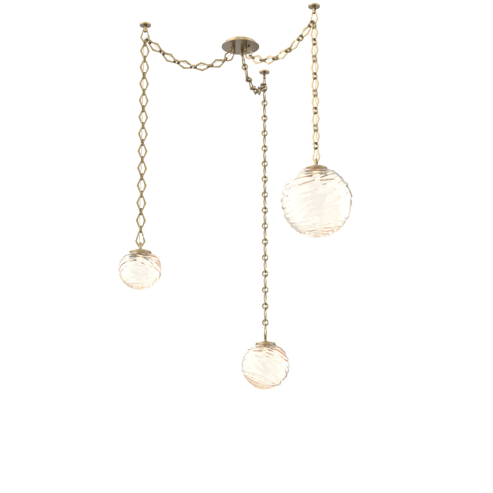 Gaia Multi Light Pendant Gilded Brass