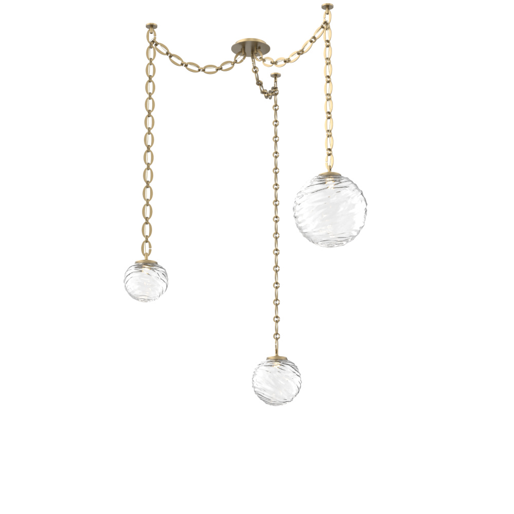 Gaia Multi Light Pendant Gilded Brass