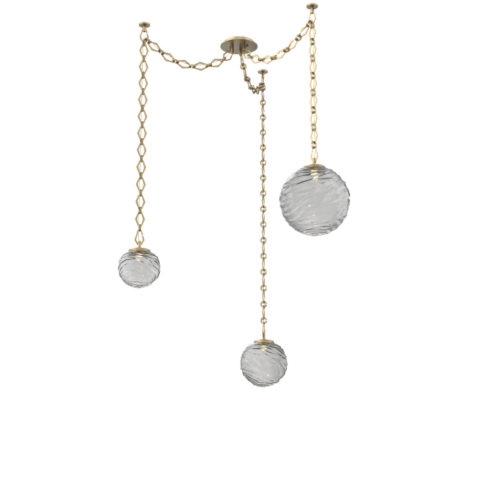 Gaia Multi Light Pendant Gilded Brass