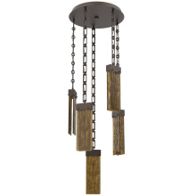 Hammerton CNB0042-05-FB-BG-CH3-L3 - Parallel Round 5pc Multi-Pendant with Chain