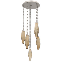 Hammerton CNB0050-05-BS-CB-CH3-L1 - Rock Crystal Round 5pc Multi-Pendant with Chain