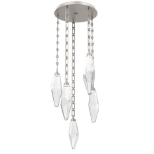Hammerton CNB0050-05-BS-CC-CH3-L3 - Rock Crystal Round 5pc Multi-Pendant with Chain