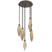 Hammerton CNB0050-05-FB-CB-CH1-L1 - Rock Crystal Round 5pc Multi-Pendant with Chain