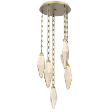 Hammerton CNB0050-05-GB-CA-CH3-L3 - Rock Crystal Round 5pc Multi-Pendant with Chain