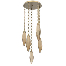 Hammerton CNB0050-05-GB-CB-CH2-L1 - Rock Crystal Round 5pc Multi-Pendant with Chain