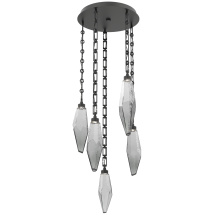 Hammerton CNB0050-05-MB-CS-CH3-L3 - Rock Crystal Round 5pc Multi-Pendant with Chain