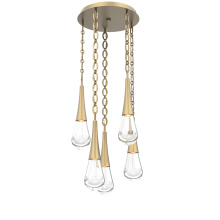 Hammerton CNB0078-05-GB-C-CH2-L1 - Raindrop Round 5pc Multi-Pendant with Chain
