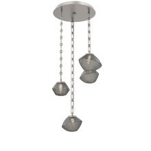 Hammerton CNB0089-03-BS-S-CH3-L3 - Mesa Round 3pc Multi-Pendant with Chain