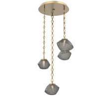 Hammerton CNB0089-03-GB-S-CH1-L1 - Mesa Round 3pc Multi-Pendant with Chain