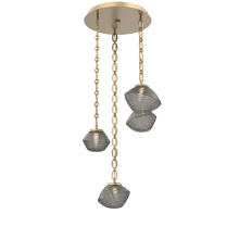Hammerton CNB0089-03-GB-S-CH2-L1 - Mesa Round 3pc Multi-Pendant with Chain