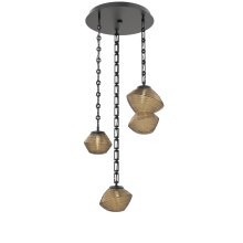Hammerton CNB0089-03-MB-B-CH3-L3 - Mesa Round 3pc Multi-Pendant with Chain