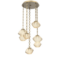Hammerton CNB0089-05-GB-A-CH1-L3 - Mesa Round 5pc Multi-Pendant with Chain