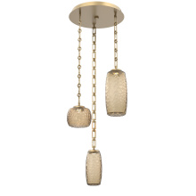 Hammerton CNB0091-03-GB-B-CH3-L3 - Vessel Round 3pc Multi-Pendant with Chain