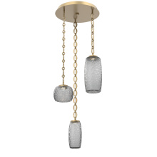 Hammerton CNB0091-03-GB-S-CH2-L3 - Vessel Round 3pc Multi-Pendant with Chain