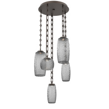 Hammerton CNB0091-05-FB-S-CH3-L3 - Vessel Round 5pc Multi-Pendant with Chain