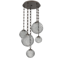 Hammerton CNB0092-05-FB-S-CH3-L1 - Gaia Round 5pc Multi-Pendant with Chain