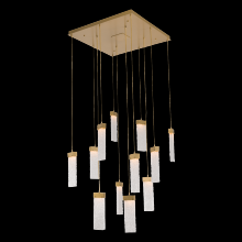 Hammerton CHB0042-09-BS-CG-C01-L1 - Parallel Glass Square 9pc Multi-Pendant