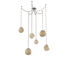 Hammerton SNB0039-06-BS-B-CH1-L1 - Gem Multi Light Pendant Multi Port Canopy Beige Silver