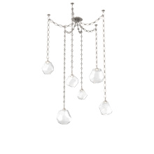 Hammerton SNB0039-06-BS-C-CH1-L1 - Gem Multi Light Pendant Multi Port Canopy Beige Silver