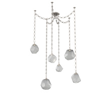 Hammerton SNB0039-06-BS-S-CH1-L1 - Gem Multi Light Pendant Multi Port Canopy Beige Silver