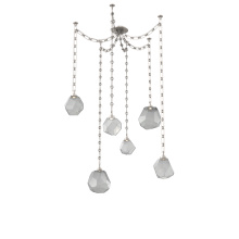 Hammerton SNB0039-06-BS-S-CH3-L1 - Gem Multi Light Pendant Multi Port Canopy Beige Silver