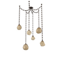 Hammerton SNB0039-06-FB-B-CH3-L1 - Gem Multi Light Pendant Multi Port Canopy Flat Bronze