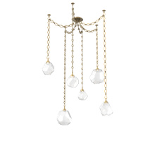 Hammerton SNB0039-06-GB-C-CH1-L1 - Gem Multi Light Pendant Multi Port Canopy Gilded Brass