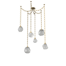 Hammerton SNB0039-06-GB-S-CH1-L1 - Gem Multi Light Pendant Multi Port Canopy Gilded Brass