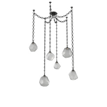 Hammerton SNB0039-06-MB-S-CH1-L3 - Gem Multi Light Pendant Multi Port Canopy Matte Black