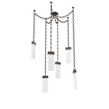 Hammerton SNB0042-06-FB-CG-CH1-L1 - Parallel Multi Light Pendant Multi Port Canopy Flat Bronze