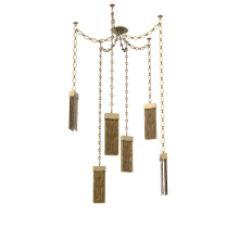 Hammerton SNB0042-06-GB-BG-CH1-L3 - Parallel Multi Light Pendant Multi Port Canopy Gilded Brass