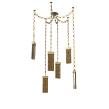 Hammerton SNB0042-06-GB-BG-CH2-L3 - Parallel Multi Light Pendant Multi Port Canopy Gilded Brass
