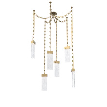 Hammerton SNB0042-06-GB-CG-CH3-L3 - Parallel Multi Light Pendant Multi Port Canopy Gilded Brass