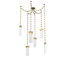 Hammerton SNB0042-06-GB-CR-CH3-L1 - Parallel Multi Light Pendant Multi Port Canopy Gilded Brass
