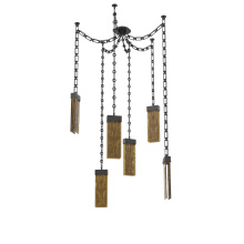 Hammerton SNB0042-06-MB-BG-CH3-L3 - Parallel Multi Light Pendant Multi Port Canopy Matte Black