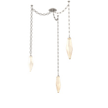 Hammerton SNB0050-03-BS-CA-CH2-L3 - Rock Crystal Multi Light Pendant Multi Port Canopy Beige Silver