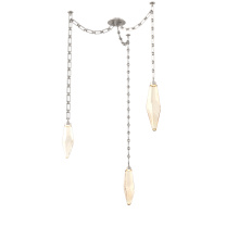 Hammerton SNB0050-03-BS-CA-CH3-L3 - Rock Crystal Multi Light Pendant Multi Port Canopy Beige Silver