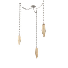 Hammerton SNB0050-03-BS-CB-CH1-L1 - Rock Crystal Multi Light Pendant Multi Port Canopy Beige Silver