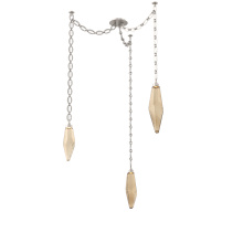 Hammerton SNB0050-03-BS-CB-CH2-L1 - Rock Crystal Multi Light Pendant Multi Port Canopy Beige Silver