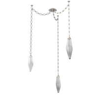 Hammerton SNB0050-03-BS-CS-CH1-L3 - Rock Crystal Multi Light Pendant Multi Port Canopy Beige Silver