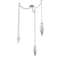 Hammerton SNB0050-03-BS-CS-CH2-L3 - Rock Crystal Multi Light Pendant Multi Port Canopy Beige Silver