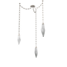 Hammerton SNB0050-03-BS-CS-CH3-L1 - Rock Crystal Multi Light Pendant Multi Port Canopy Beige Silver