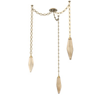 Hammerton SNB0050-03-GB-CB-CH2-L3 - Rock Crystal Multi Light Pendant Multi Port Canopy Gilded Brass