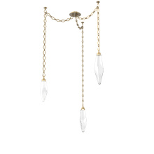 Hammerton SNB0050-03-GB-CC-CH1-L1 - Rock Crystal Multi Light Pendant Multi Port Canopy Gilded Brass