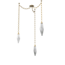 Hammerton SNB0050-03-GB-CS-CH1-L1 - Rock Crystal Multi Light Pendant Multi Port Canopy Gilded Brass